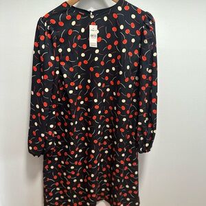 Ann Taylor Black and Red Long Sleeve Dress